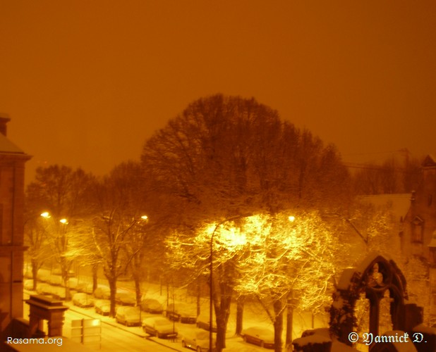 Ce
                n’est même plus la douce Lune qui éclaire la neige… mais c’est
                beau quand-même ( boulevard Paixhans à Metz )
            